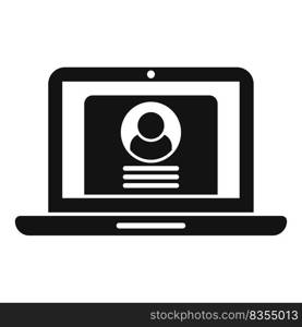 Laptop online hire icon simple vector. Job search. Career people. Laptop online hire icon simple vector. Job search
