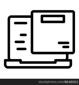 Laptop online order icon outline vector. Claim data. Resume report. Laptop online order icon outline vector. Claim data