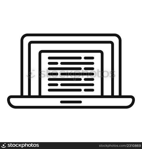 Laptop online test icon outline vector. Remote course. Desk education. Laptop online test icon outline vector. Remote course
