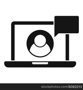 Laptop online trust icon simple vector. Social business. Focus team. Laptop online trust icon simple vector. Social business