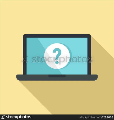 Laptop password request icon. Flat illustration of laptop password request vector icon for web design. Laptop password request icon, flat style
