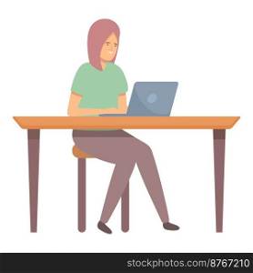 Laptop remote work icon cartoon vector. Online education. Smart social. Laptop remote work icon cartoon vector. Online education