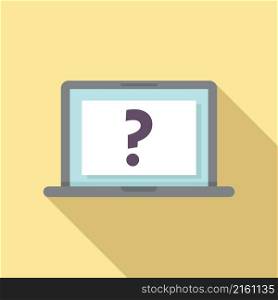 Laptop request icon flat vector. Document form. Online information. Laptop request icon flat vector. Document form