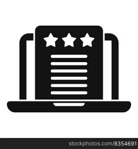 Laptop review icon simple vector. Credibility trust. Credible rate. Laptop review icon simple vector. Credibility trust