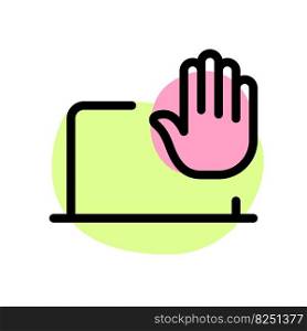 Laptop’s hand feature used for command.