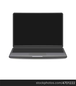 Laptop Screen Isolated on White Background. Illustration Laptop Screen Isolated on White Background. Can Be Used with Custom Images - Vector