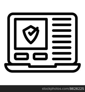 Laptop secure login icon outline vector. Online user. New password. Laptop secure login icon outline vector. Online user