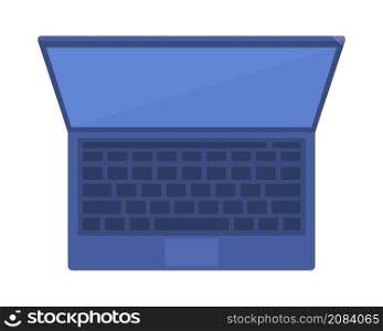 Laptop semi flat color vector object. Portable computer. Electronics and tech. Realistic item on white. Lifestyle isolated modern cartoon style illustration for graphic design and animation. Laptop semi flat color vector object