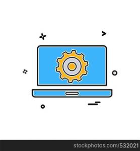 laptop setting gear icon vector design