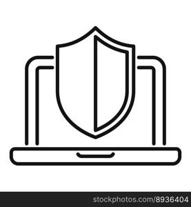 Laptop SSL certificate icon outline vector. Safe data. Safety network. Laptop SSL certificate icon outline vector. Safe data