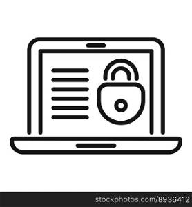 Laptop SSL certificate icon outline vector. Safety design. Security lock. Laptop SSL certificate icon outline vector. Safety design