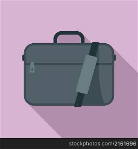 Laptop suitcase icon flat vector. Case bag. School bag. Laptop suitcase icon flat vector. Case bag