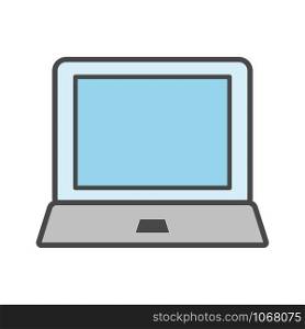 Laptop, tablet pc computer with a white background and colorful apps on a screen. Isolated on a white