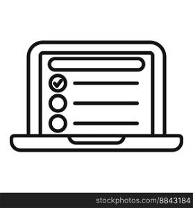 Laptop task schedule icon outline vector. Agenda busy. Interface message. Laptop task schedule icon outline vector. Agenda busy
