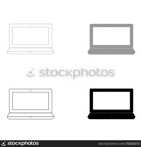 Laptop the black and grey color set icon .. Laptop it is the black and grey color set icon .