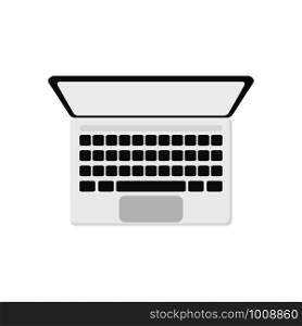 laptop top view, flat style, vector illustration. laptop top view in flat style, vector