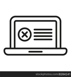 Laptop user ban icon outline vector. Digital expel. Cyber device. Laptop user ban icon outline vector. Digital expel