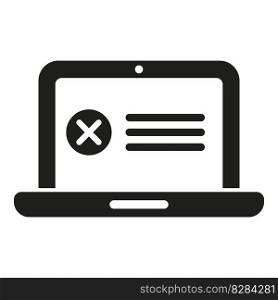 Laptop user ban icon simple vector. Digital expel. Cyber device. Laptop user ban icon simple vector. Digital expel