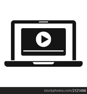 Laptop video editing icon simple vector. Screen camera. Film editor. Laptop video editing icon simple vector. Screen camera