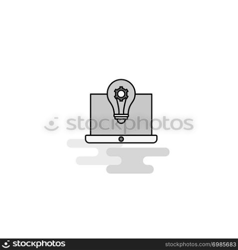 Laptop Web Icon. Flat Line Filled Gray Icon Vector