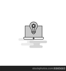 Laptop Web Icon. Flat Line Filled Gray Icon Vector