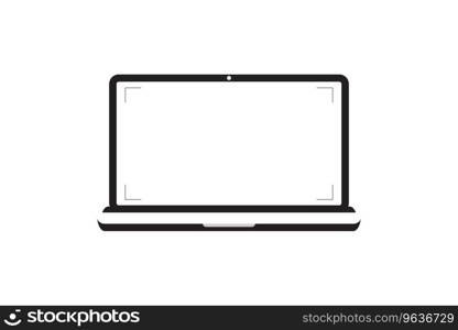 Laptop with blank screen notebook white Royalty Free Vector