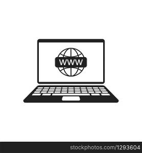 laptop with internet connection vector icon, isolated illustration. Technology design illustration. laptop with internet connection vector icon, isolated illustration. Technology design