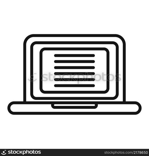 Laptop writing icon outline vector. Pen write. Paper hand. Laptop writing icon outline vector. Pen write