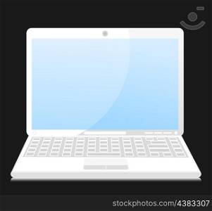 Laptop2. The white laptop on a black background. A vector illustration