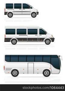 large and small buses for passenger transport vector illustration isolated on white background