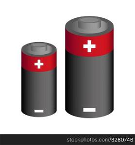 Large batteries. Isolated object. Vector illustration. EPS 10.. Large batteries. Isolated object. Vector illustration.
