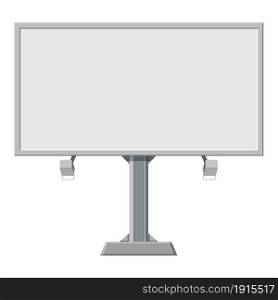 Large blank, empty, white billboard screen, isolated on white background, for your advertisement and design. Vector illustration in flat style. Large blank, empty, white billboard screen,