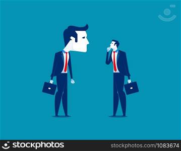 Large. Business person and big head. Concept business vector illustration.
