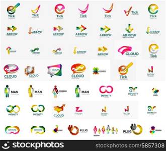 Large corporate company logo collection. Universal icon set for various ideas. Vector illustration. Large corporate company logo collection. Universal icon set for various ideas