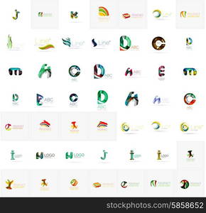 Large corporate company logo collection. Universal icon set for various ideas. Vector illustration. Large corporate company logo collection. Universal icon set for various ideas