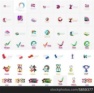 Large corporate company logo collection. Universal icon set for various ideas. Vector illustration. Large corporate company logo collection. Universal icon set for various ideas