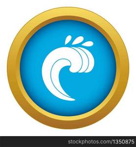Large curling wave icon blue vector isolated on white background for any design. Large curling wave icon blue vector isolated
