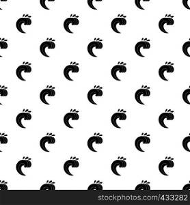 Large curling wave pattern seamless in simple style vector illustration. Large curling wave pattern vector