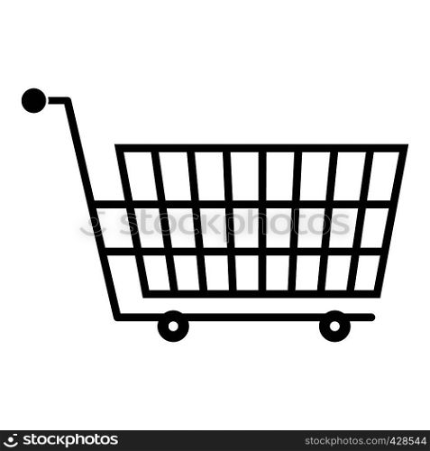 Large empty supermarket cart icon. Simple illustration of large empty supermarket cart vector icon for web. Large empty supermarket cart icon, simple style