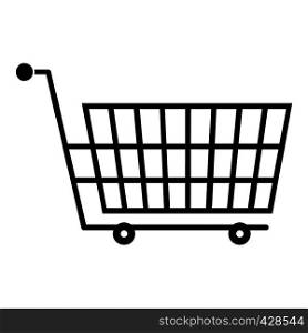 Large empty supermarket cart icon. Simple illustration of large empty supermarket cart vector icon for web. Large empty supermarket cart icon, simple style