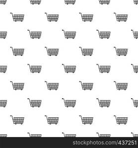 Large empty supermarket cart pattern seamless in simple style vector illustration. Large empty supermarket cart pattern vector