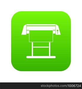 Large format inkjet printer icon digital green for any design isolated on white vector illustration. Large format inkjet printer icon digital green