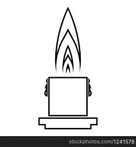 Large hot romantic candle Big size wax Concept romantic and holiday icon outline black color vector illustration flat style simple image. Large hot romantic candle Big size wax Concept romantic and holiday icon outline black color vector illustration flat style image