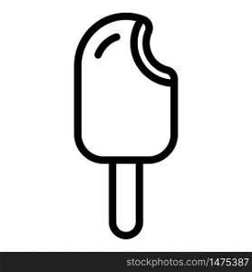 Large ice cream on a stick icon. Outline large ice cream on a stick vector icon for web design isolated on white background. Large ice cream on a stick icon, outline style