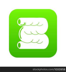 Large intestine icon green vector isolated on white background. Large intestine icon green vector