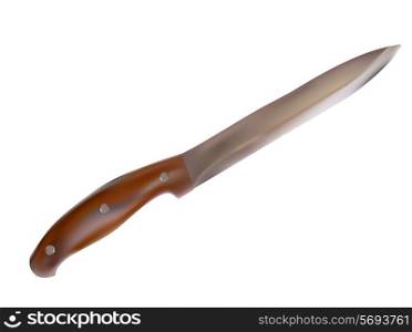 Large Knife with Wooden Handle Vector Illustration. EPS10
