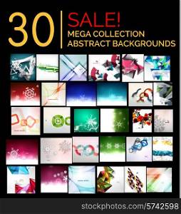 Large mega set of abstract backgrounds, sale. Abstract waves, geometric shapes, Christmas and other