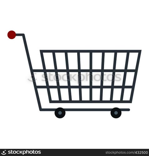 Large metal shopping trolley icon flat isolated on white background vector illustration. Large metal shopping trolley icon isolated