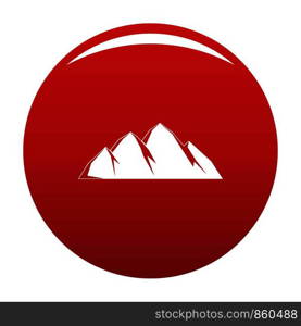 Large mountain icon. Simple illustration of large mountain vector icon for any design red. Large mountain icon vector red