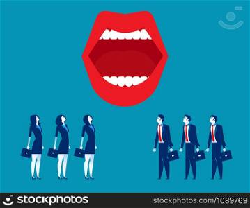 Large mouth. Business people and mouth. Concept business vector illustration.